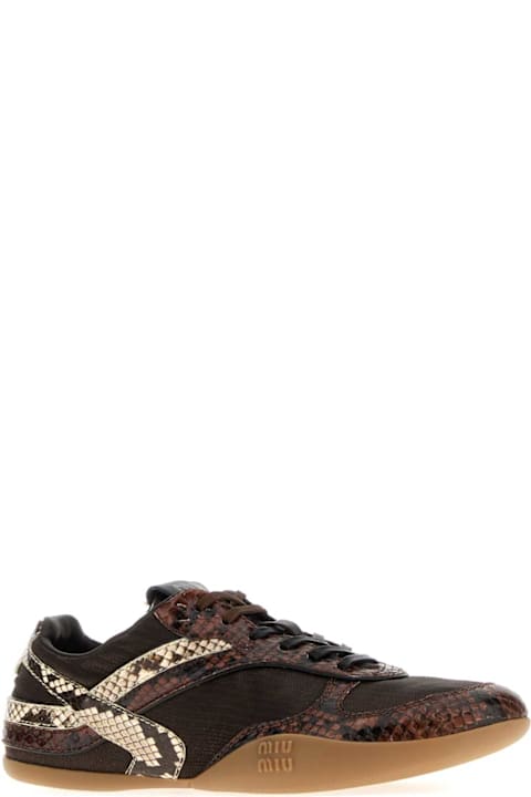 Miu Miu Multicolor Fabric And Leather Sneakers