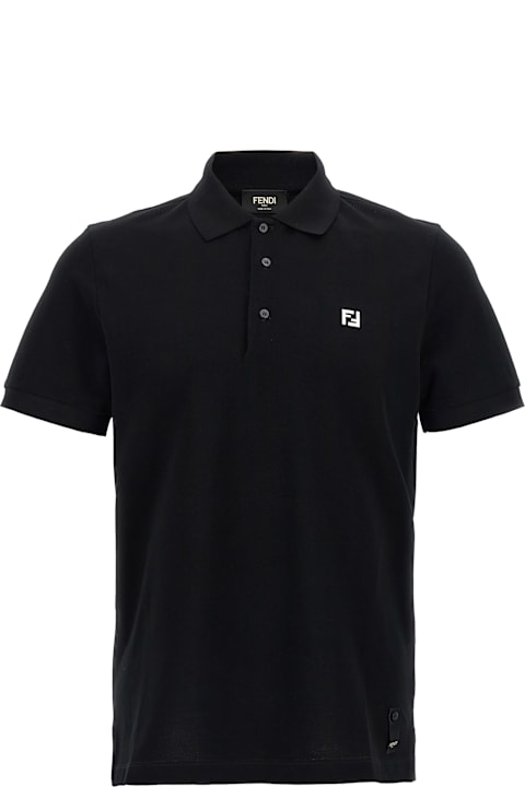 Fendi for Men Fendi Ff Metallic Logo Polo Shirt