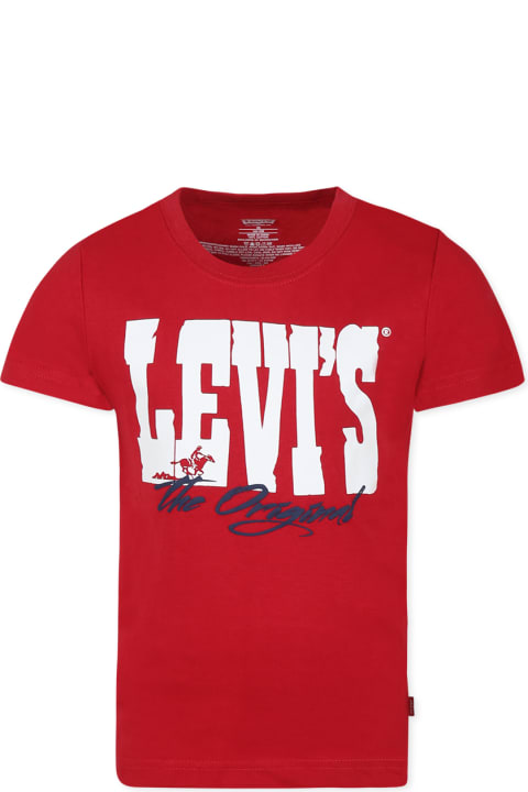 أدوات منزلية Levi's Red T-shirt For Boy With Logo