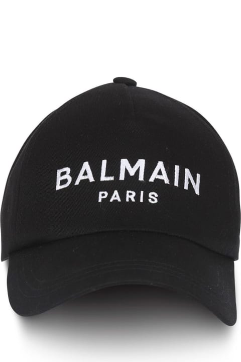 Black Baseball Cap With Contrasting Logo In Cotton Woman
