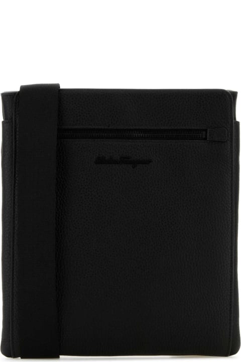 Ferragamo for Men Ferragamo Black Leather Crossbody Bag