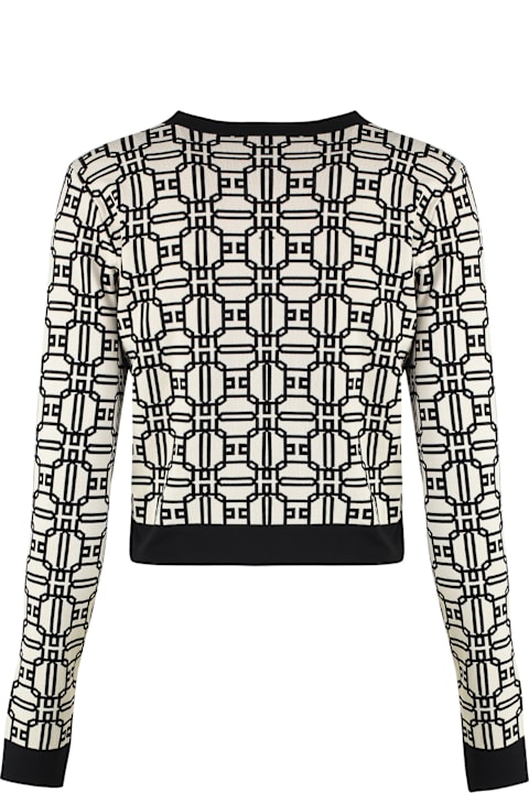 Elisabetta Franchi سترات لـ السيدات Elisabetta Franchi Jacquard Knit Cardigan