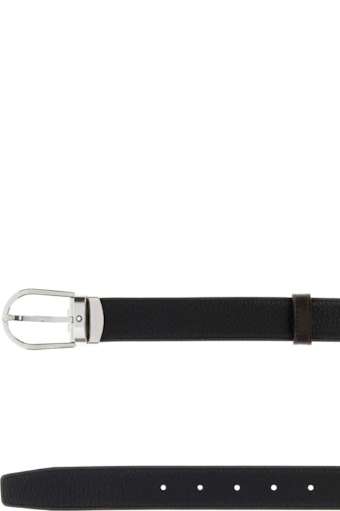 Montblanc for Kids Montblanc Black Leather Reversible Belt