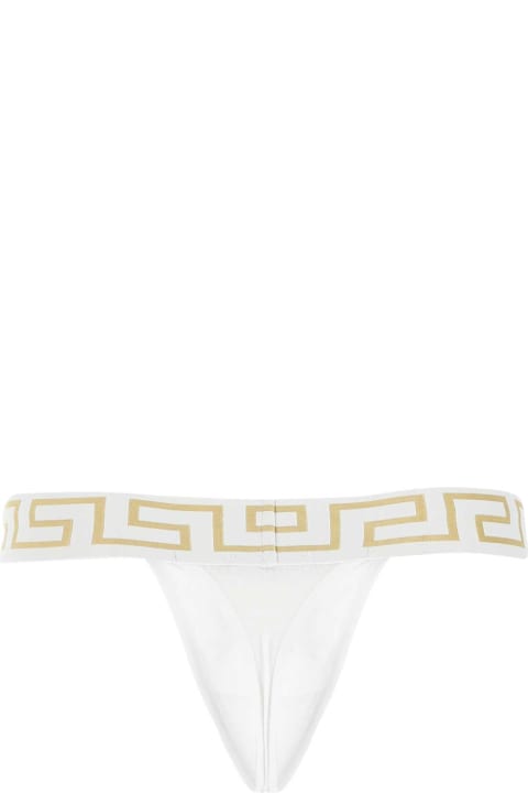 Underwear & Nightwear for Women Versace White Stretch Cotton Thong