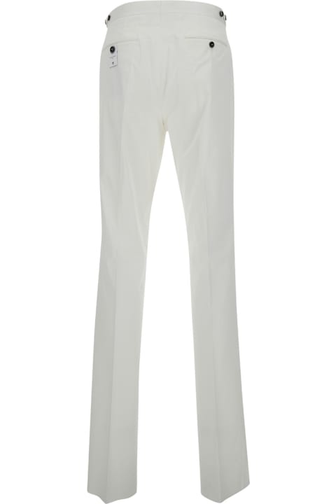 PT01 Clothing for Men PT01 White Slim Fit Tailoring Pants In Cotton Blend Man