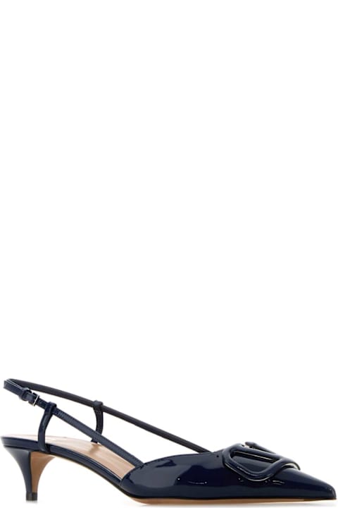 Valentino Garavani Navy Blue Leather Vlogo Signature Pumps