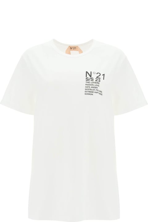ウィメンズ N.21のトップス N.21 Oversized T-shirt With Logo Print