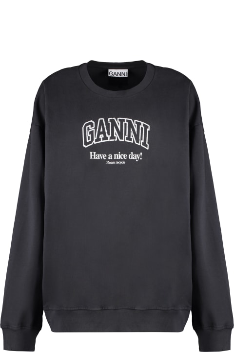 Ganni Fleeces & Tracksuits for Women Ganni Cotton Crew-neck Sweatshirt