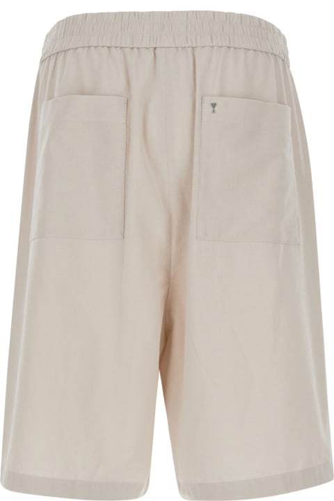 Ami Alexandre Mattiussi Pants for Men Ami Alexandre Mattiussi Beige Elastic Bermuda Shorts In Cotton Man