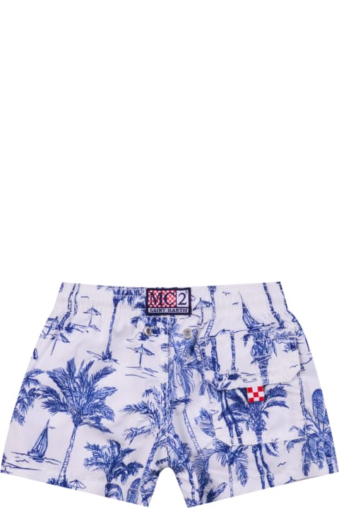 Swimwear for Boys MC2 Saint Barth Shorts Swimsuit With Palms Print