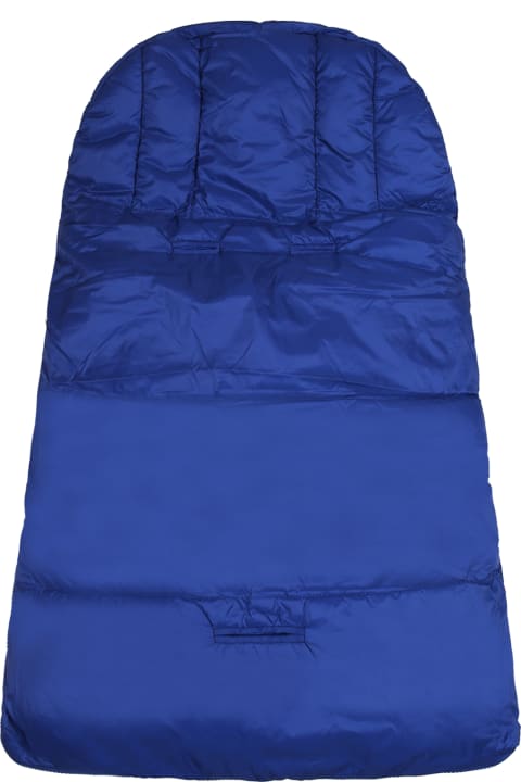 ベビーガールズのセール Moschino Blue Sleeping Bag For Baby Boy With Teddy Bear And Logo