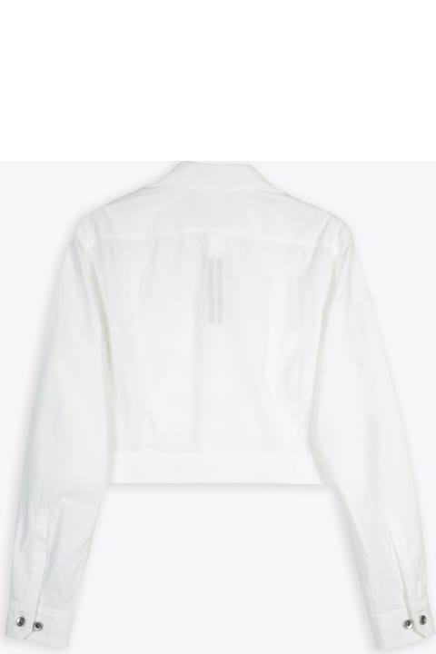 Cape Sleeve Cropped Outershirt White Poplin Cotton Outershirt - Cape Sleeve Cropped Outershirt