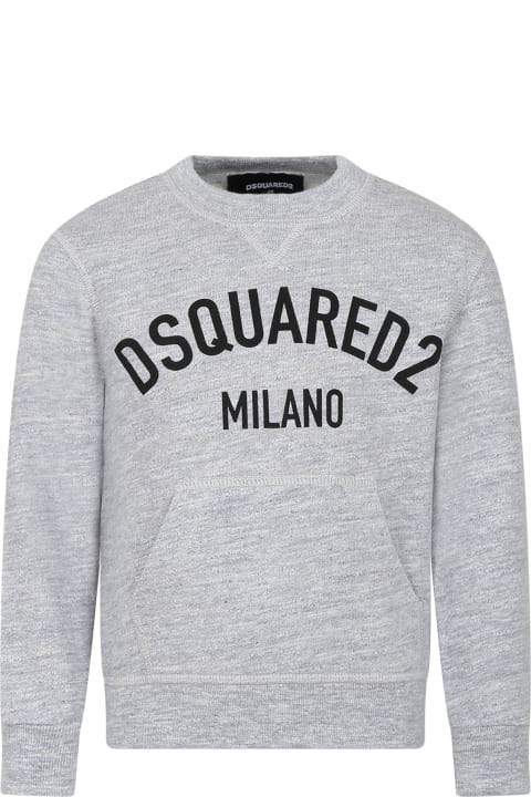 Dsquared2 Sweaters & Sweatshirts for Boys Dsquared2 Grey Sweatshirt For Boy Woth Logo
