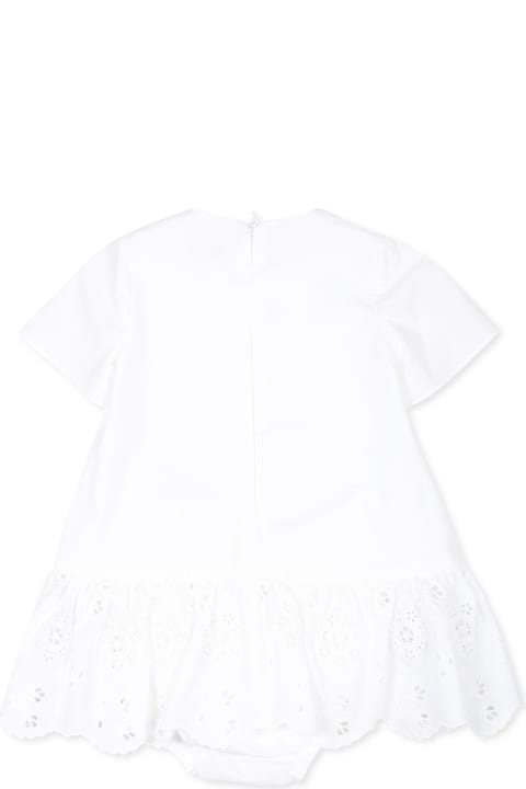 Homeware Dolce 
Gabbana White Dress For Baby Girl With Logo