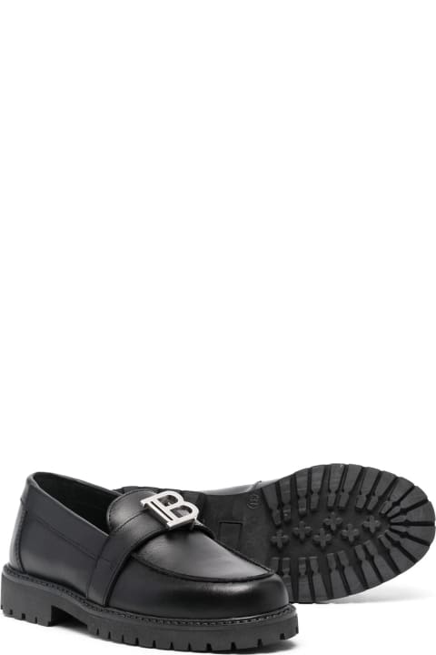 Balmain Shoes for Girls Balmain Mocassini In Pelle Con Placca Logo