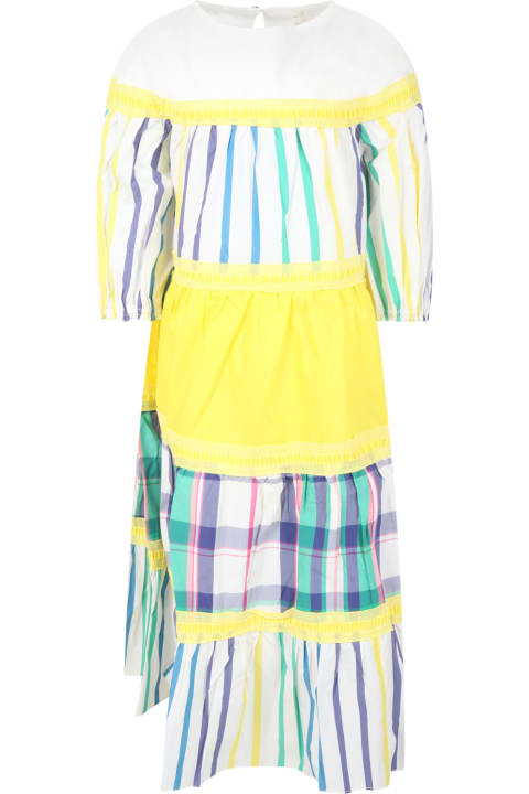 White Dress For Girl Wwith Stripes