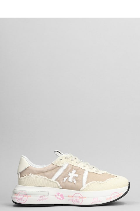 Shoes for Women Premiata Cassie Sneakers In Beige Fabric