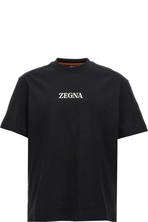 Zegna Topwear for Men Zegna Rubberized Logo T-shirt