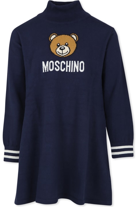 Moschino لـ بنات Moschino Blue Dress For Girl With Teddy Bear