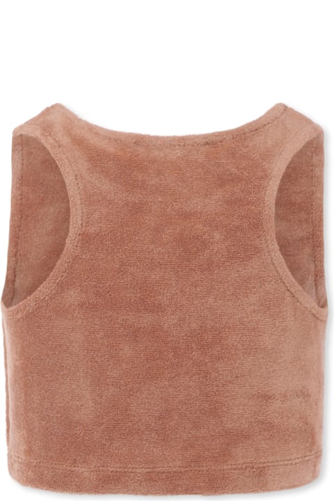 Homeware MSGM Brown Top For Girl With Logo