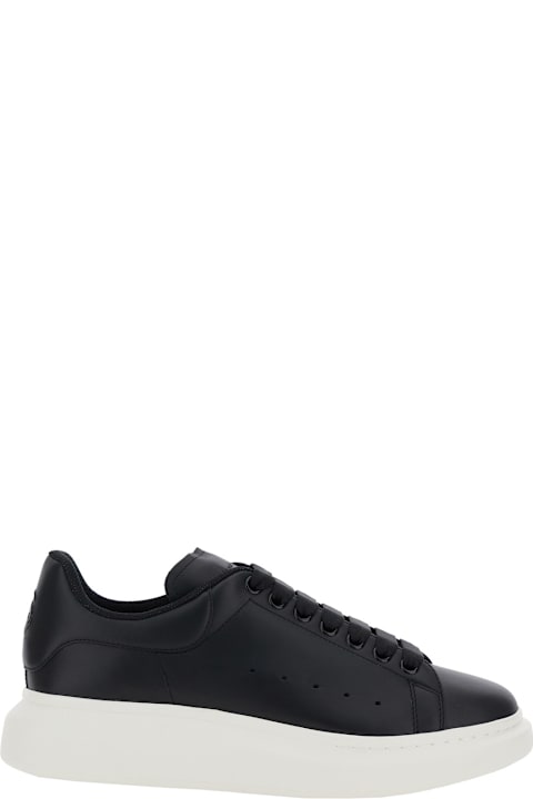 Shoes Sale for Men Alexander McQueen Black Low Top Sneakers With Chunky Sole In Leather Man
