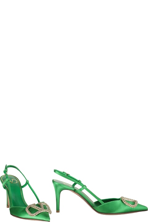 Valentino Garavani Elegant And Refined Green Heeled Shoes