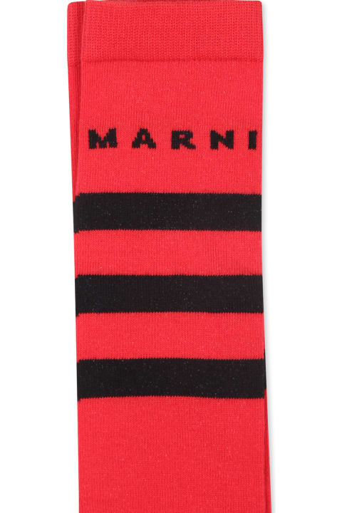 Marni Underwear for Boys Marni Red Socks For Kids With Logo