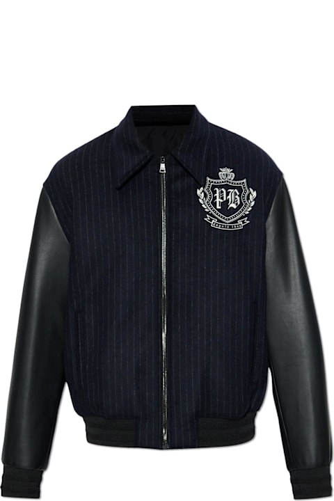 Homeware Balmain Balmain Jacket With Leather Sleeves