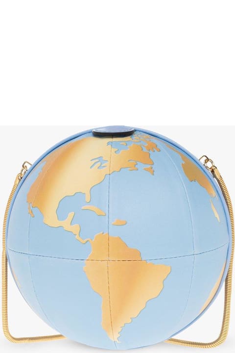 Moschino for Women Moschino World Map Printed Chain-link Shoulder Bag