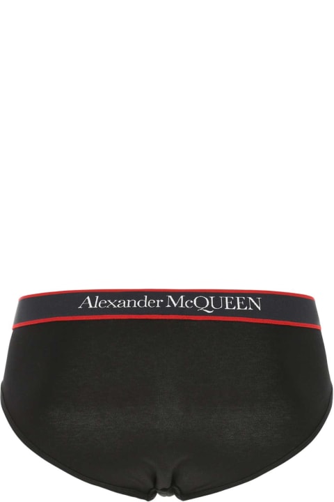 Alexander McQueen Underwear for Men Alexander McQueen Black Stretch Cotton Slip