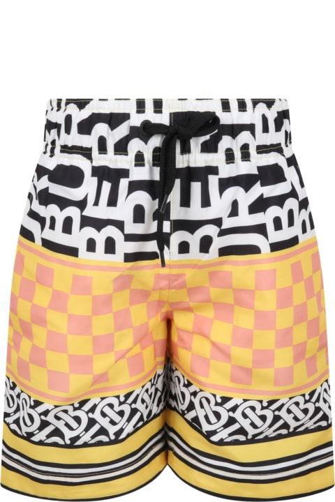 Multicolor Swimsuit For Boy  With Iconic Prints