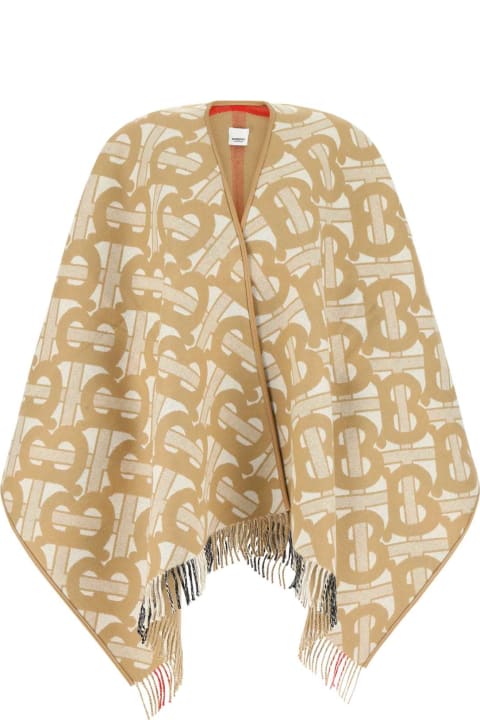 Clothing Sale for Women Burberry Embroidered Wool Blend Cape