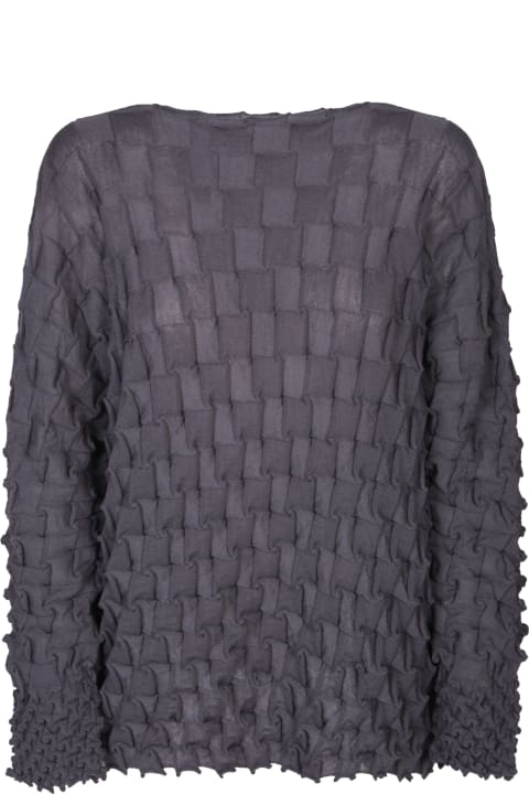Wool Shell Knit Grey Pullover