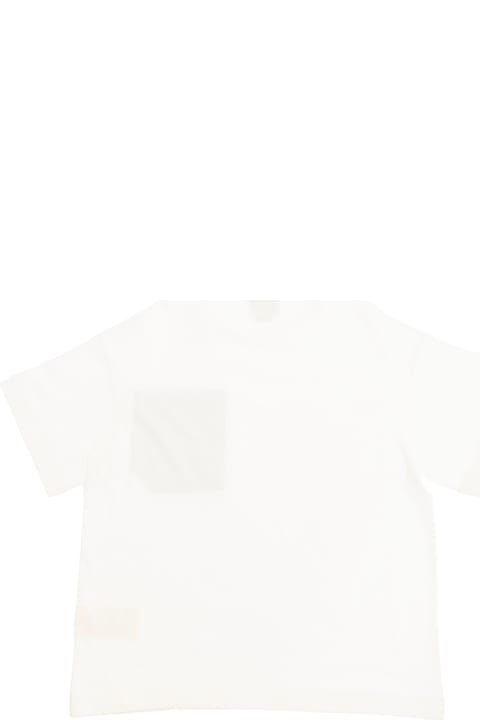 Fendi T-Shirts & Polo Shirts for Boys Fendi White Crewneck T-shirt With Ff Patch Pocket In Cotton Boy