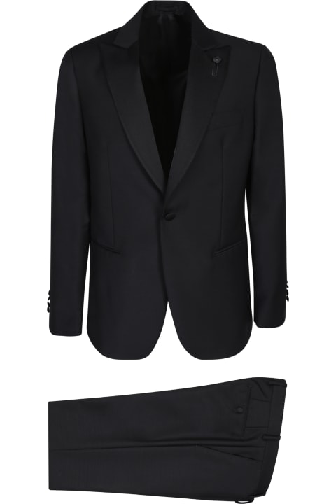 Suits for Men Lardini Single-breasted Black Smoking