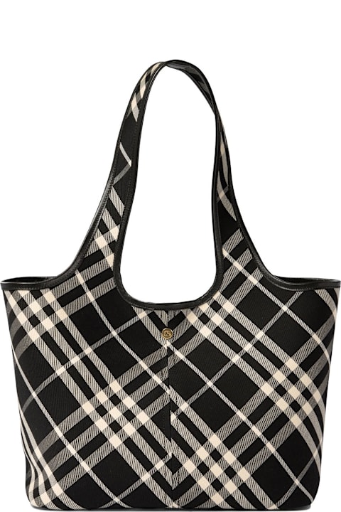 Burberry حقائب توتي لـ السيدات Burberry Nova Checked Top Handle Bag