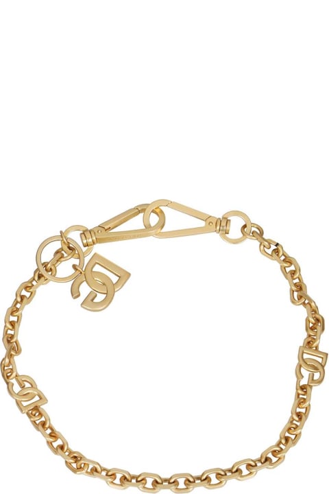 Dolce & Gabbana for Men Dolce & Gabbana Logo Detail Brass Cuff Bracelet