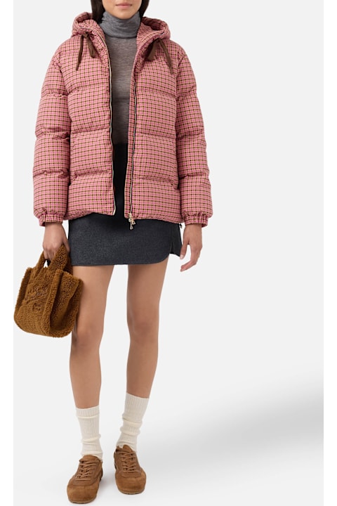 MC2 Saint Barth for Kids MC2 Saint Barth Hooded Down Padded Jacket Geneve With Pied De Poul Print