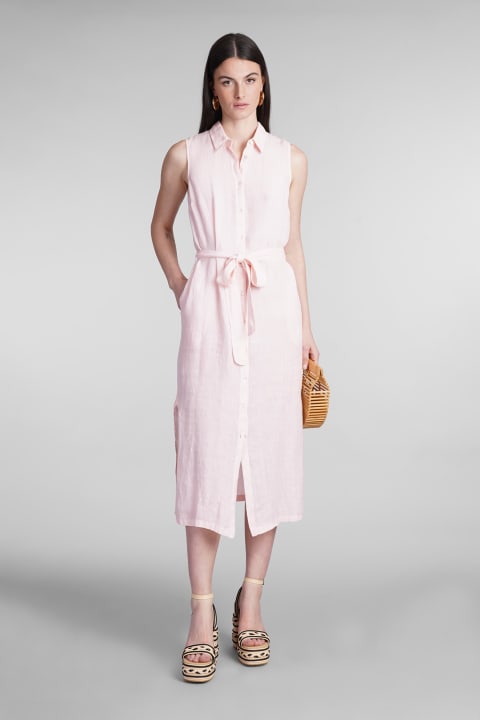 120% Lino Dresses for Women 120% Lino Dress In Rose-pink Linen