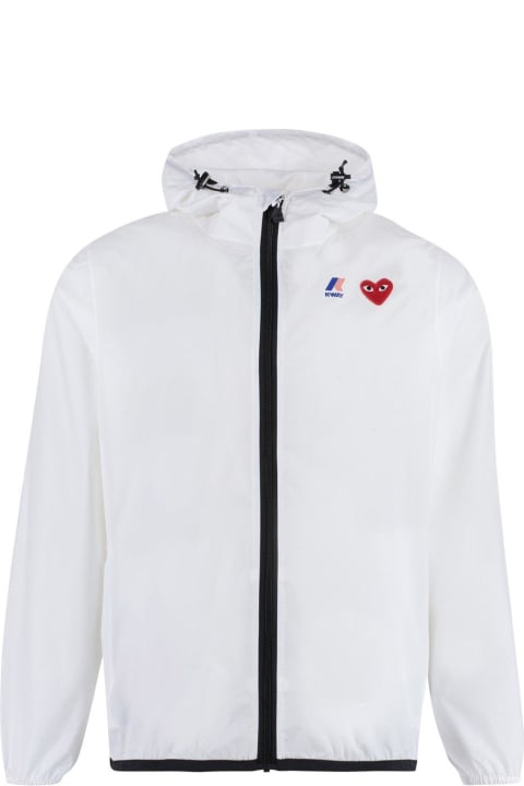 Coats & Jackets for Men Comme des Garçons Play X K-way Logo Patch Zip-up Jacket