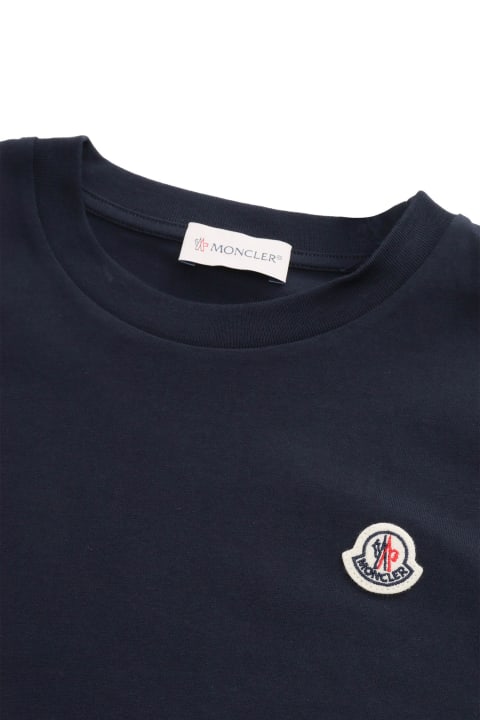 Moncler for Kids Moncler Blue T-shirt With Logo