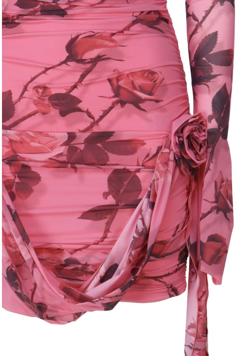 ウィメンズ Blumarineのワンピース＆ドレス Blumarine Short Jersey Dress In Rose Torchon Print