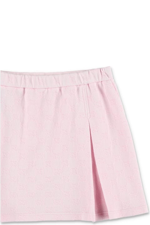 Homeware Gucci Gucci Gg Piqué Pleated Mini Skirt For Girls