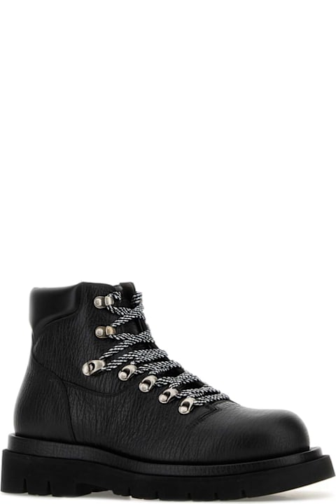 Bottega Veneta Black Leather Shark Ankle Boots