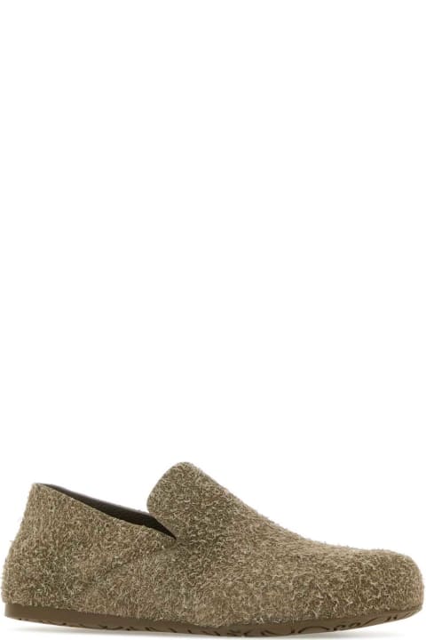 Shoes for Men Loewe Khaki Suede Lago Slippers