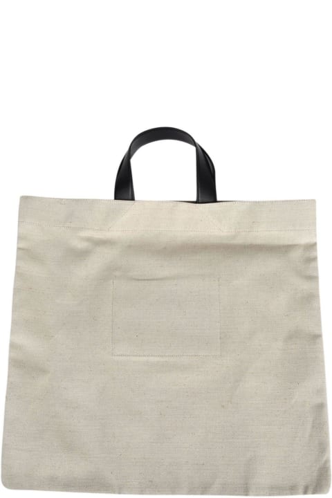 メンズ トートバッグ Jil Sander Logo Printed Large Tote Bag