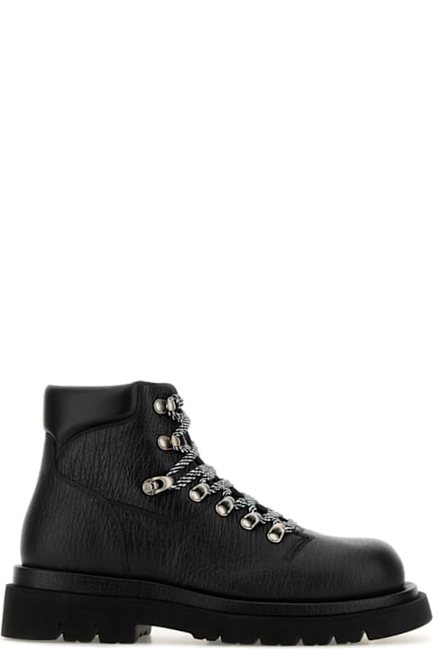 Bottega Veneta Black Leather Shark Ankle Boots