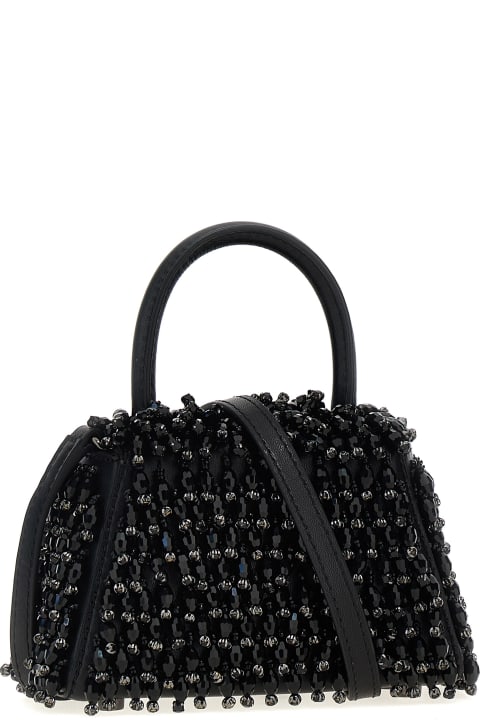 self-portrait Bags for Women self-portrait 'black Embellished Micro Bow' Handbag