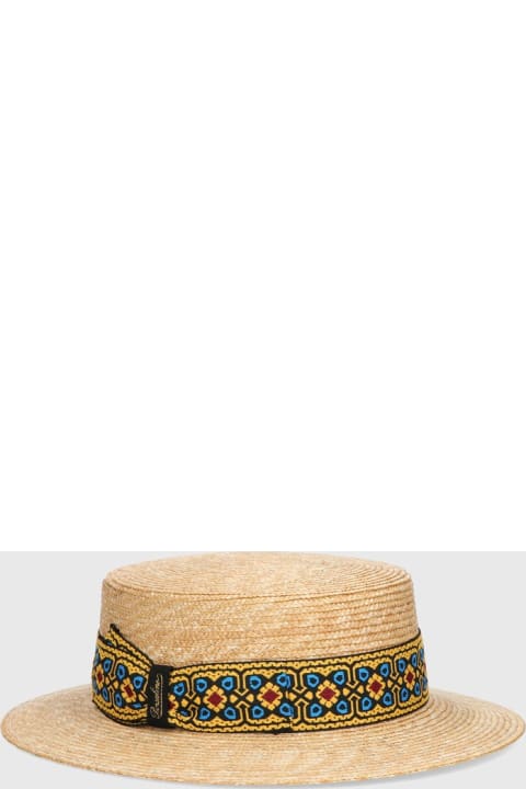 Magiostrina Braided Straw Boater Ethnic Hatband