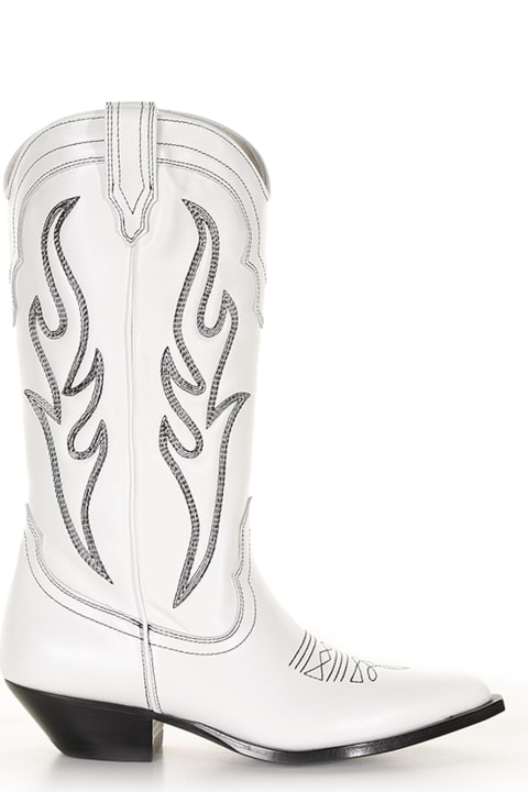ウィメンズ ブーツ Sonora White Santa Fe Texan Boot In Cowboy Style